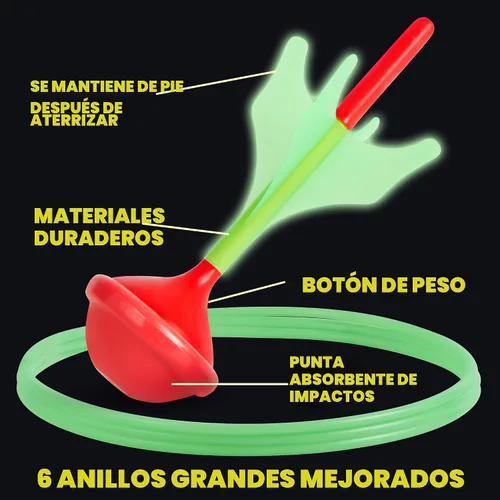 Miniatura 6 de JOYIN Juego de dardos de césped para niños y adultos, juegos de césped que brillan en la oscuridad al aire libre para adultos y familia, juego