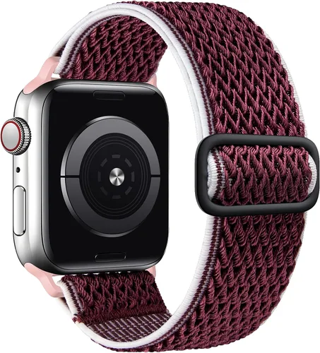 Miniatura 8 de Stretchy Braided Solo Loop Compatible for Apple Watch Band 38mm 40mm 41mm 42mm 44mm 45mm 46mm 49mm Adjustable Elastic Nylon for iWatch Series 11 10