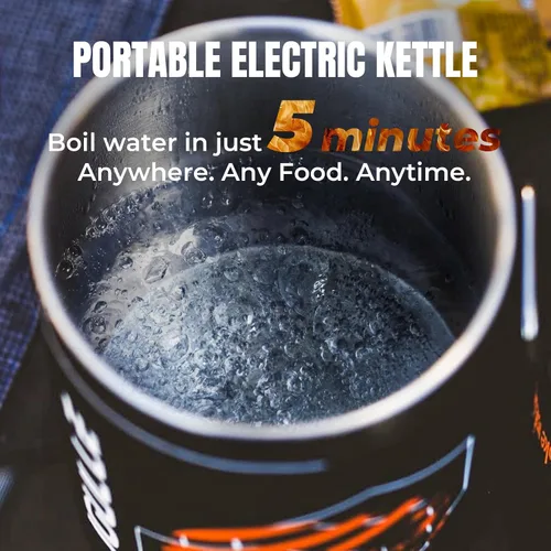 Miniatura 2 de Hervidor Eléctrico Stoke Voltaics, Hervidor de Agua Portátil de 120V para Café y Té, Hervidor de Té Mini de Acero Inoxidable 304, Hervidor de Agua
