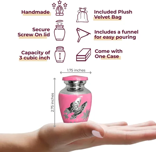 Miniatura 2 de Trupoint Memorials Urnas pequeñas para recuerdo de cenizas humanas, mini urna de cremación decorativa para hombres y mujeres adultos, juego de 4