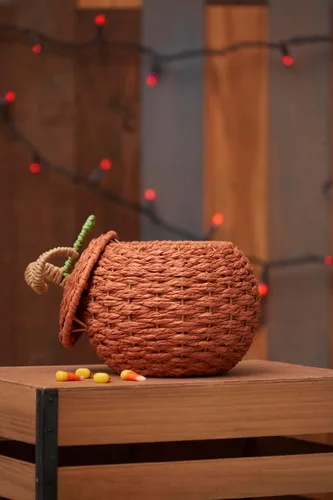 Miniatura 2 de C&F Home Calabaza tejida a mano dulce dulce dulce contenedor naranja