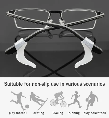 Miniatura 6 de PTSLKHN Ganchos de silicona suave para las orejas, 10 pares de lentes antideslizantes para lentes, lentes de sol, lentes de lectura