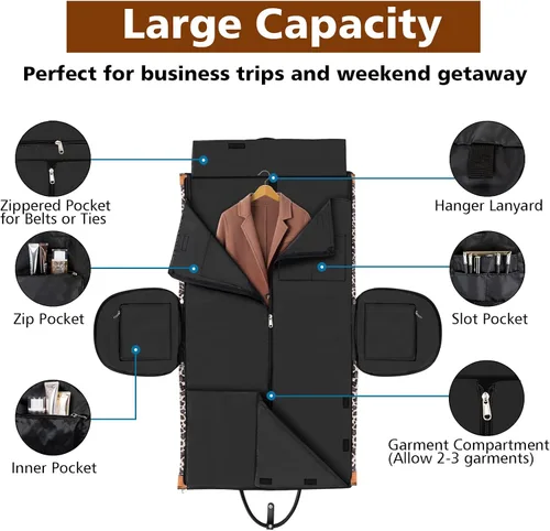 Miniatura 4 de Bolsa de ropa para viajes con bolsa de aseo convertible, bolsa de mano para fin de semana, bolsas de viaje grandes para mujeres, 2 en 1, maleta