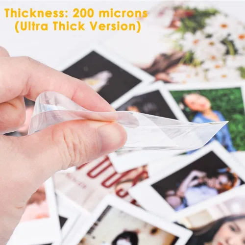 Miniatura 3 de Paquete de 100 fundas polaroid Kpop, funda ultra transparente y gruesa, funda protectora de 200 micrones, funda protectora perfecta para Kpop