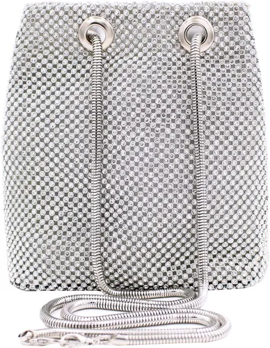 Miniatura 8 de Vgift Bolsa de cubo de lujo con diamantes de imitación, bolso de noche brillante para mujer