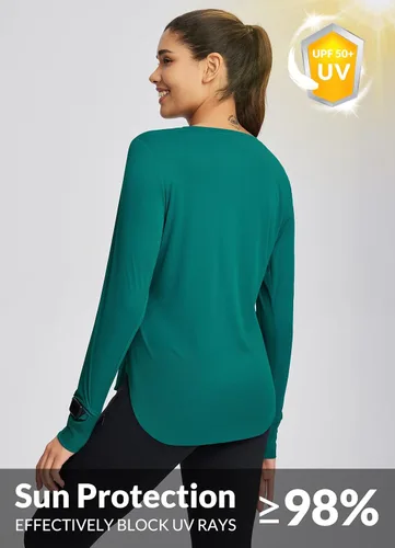 Miniatura 95 de BALEAF - Camisetas de sol de manga larga para mujer, con FPU 50+, para senderismo, ligeras, de secado rápido, protección contra rayos ultravioleta