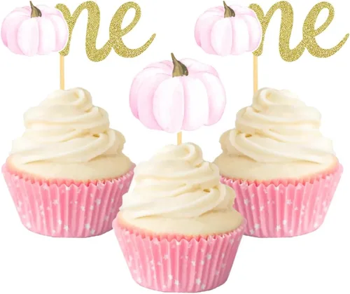Miniatura 6 de Pumpkin Oh Baby - Decoración para cupcakes con temática de calabaza, para baby shower, cumpleaños, Acción de Gracias, Halloween, fiesta, suministros