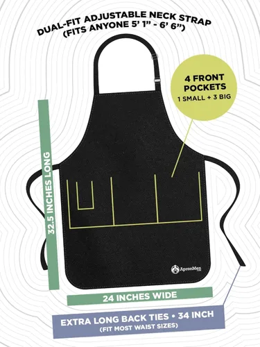 Miniatura 7 de ApronMen - Funny Apron For Men - BBQ Gifts for Men & Unique Gifts for Fathers - Mens Aprons for Grilling Buen aspecto