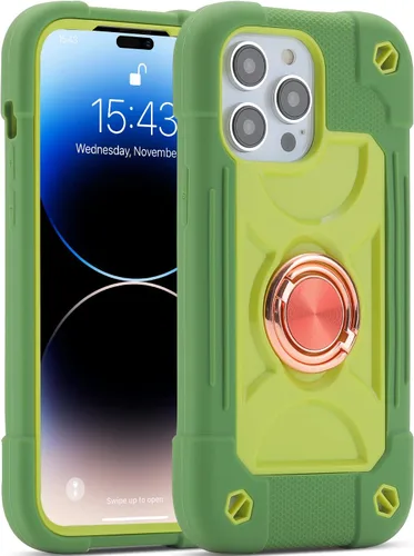 Miniatura 114 de MARKILL Funda compatible con iPhone 15 de 6.1 pulgadas con soporte integrado, [grado militar resistente de cuerpo completo] protección contra Rosa