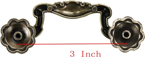 Miniatura 3 de Mcredy Manija de gabinete, 15 tiradores de cajón de bronce retor de aleación de zinc para cajones de armario de cocina, distancia de orificio
