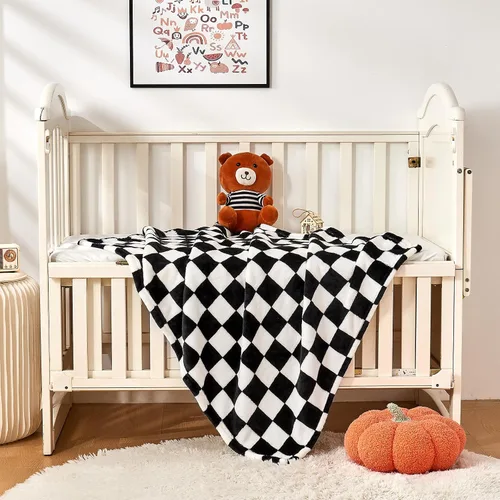 Miniatura 5 de Yurhap Manta de Bebé a Cuadros de Forro Polar para Niños y Niñas, Ultra Suave, Acogedora y Esponjosa, Mantas Receptoras para Bebés, Niños Pequeños