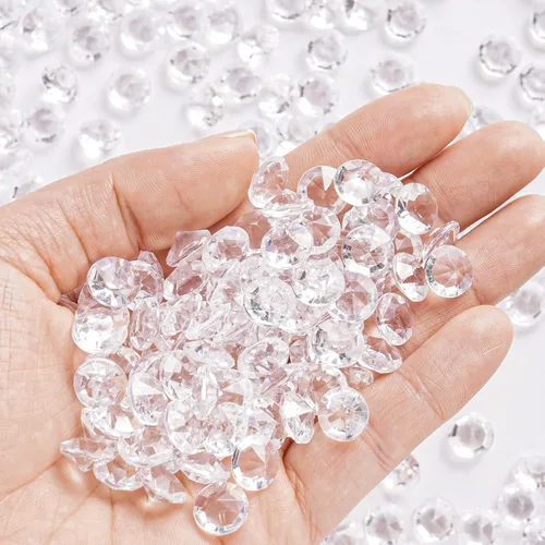 Miniatura 3 de Diamantes acrílicos, 1000 piedras preciosas de cristal transparente de 0.394 pulgadas para decoración de bodas, fiestas, cumpleaños, despedidas