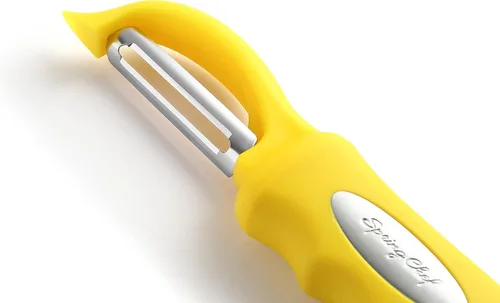 Miniatura 8 de Spring Chef Pelador de patatas giratorio de alta calidad para cocina, pelador de frutas de acero inoxidable con mango de agarre suave, perfecto
