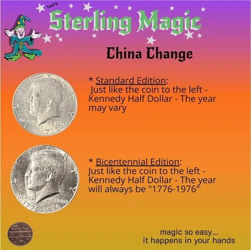 Miniatura 4 de Ted's Sterling Magic Juego de trucos de cambio de China, aprende a dominar la palma clásica con esta transformación fenomenal (edición bicentenaria)