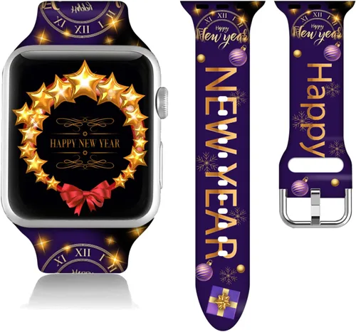 Miniatura 21 de Compatible con Apple Watch de copo de nieve de 38/40/41/42/44/45/46/1.929 in para mujeres y hombres, correa de repuesto de silicona suave para Hojas