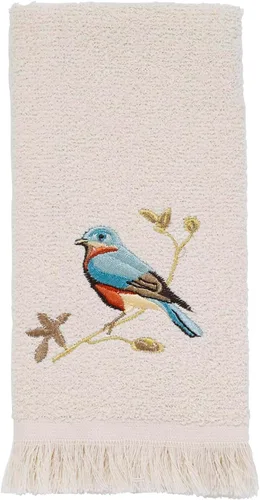 Avanti Linens, toalla de baño con pájaros dorados Marfil