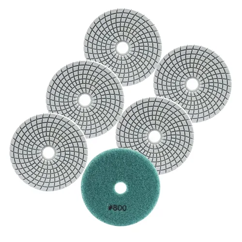 Miniatura 9 de FOCSTOL Almohadillas de pulido húmedo de diamante – Kit de pulido de grano 50 de 4 pulgadas (3.937 in) para granito mármol piedra artificial cuarzo