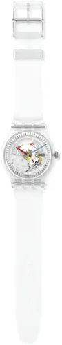 Miniatura 2 de Swatch Nueva correa de plástico de cuarzo BIO-SOURCED para hombre, transparente, reloj casual 18 (Modelo SO29K100) transparente, Transparente