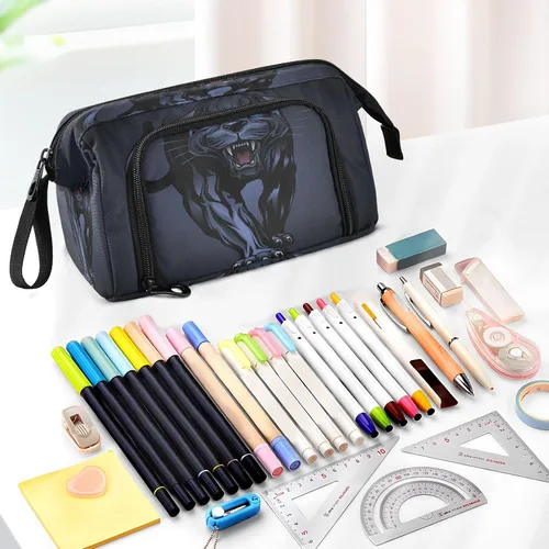 Miniatura 5 de SUABO Estuche para lápices de gran capacidad, bolsa de agua de fuego de fútbol americano, estuche para lápices, bolsa de papelería, bolsa