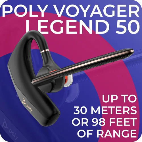 Miniatura 5 de Poly Voyager Legend 50-M - Auriculares Bluetooth, funda de carga, cancelación de ruido alimentada por IA, tecnología WindSmart de 4 micrófonos