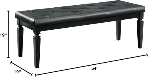 Miniatura 3 de Homelegance Allura - Banco moderno de estribo de cristal, vinilo bifundido negro
