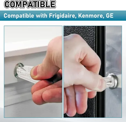 Miniatura 5 de 216702900 Llaves de puerta de congelador de metal, compatibles con Frigidaire, Kenmore, GE, reemplaza AP4071414 PS2061565 AP2113733 AP4301346