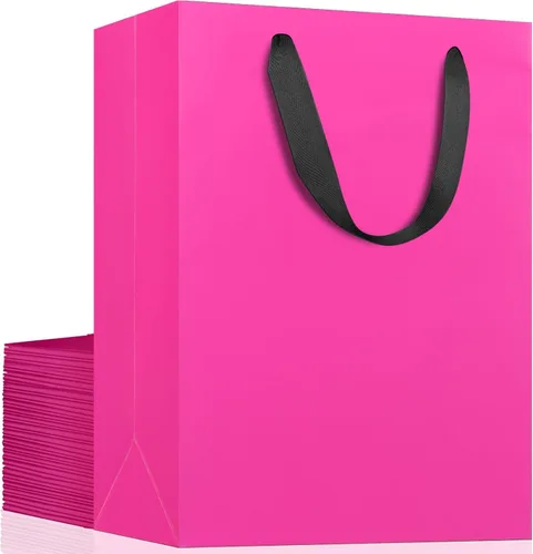 Miniatura 37 de EUSOAR Bolsas de compras y mercancías, tamaño mediano, 25 piezas de 7.8 x 3.9 x 11 pulgadas, bolsas de regalo reciclables de papel kraft marrón