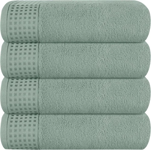 Miniatura 52 de GLAMBURG Juego de 2 toallas de baño de gran tamaño 100% algodón, 28 x 55 pulgadas, ultra suaves, altamente absorbentes, compactas, de secado rápido