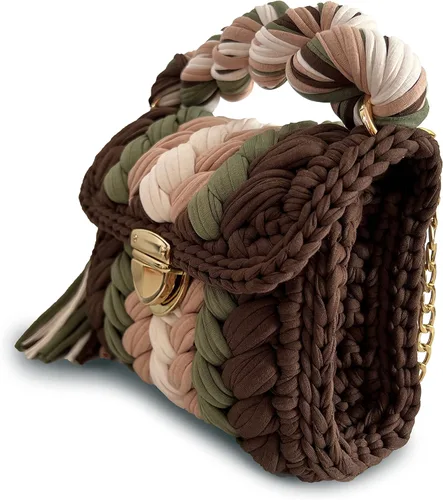 Miniatura 3 de CHQEL Bolso de mano de noche para mujer, hecho a mano, bolso de fiesta de boda de ganchillo, pequeño bolso de mano formal con solapa