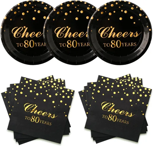 Miniatura 8 de Platos y servilletas para fiesta de cumpleaños, juego de decoraciones desechables para fiesta de cumpleaños para hasta 20 invitados (21)