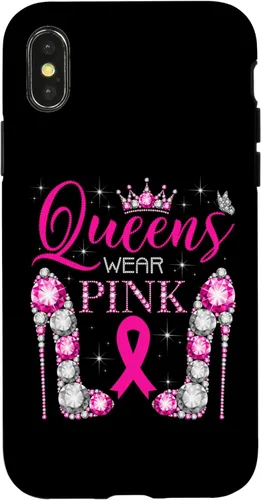 Miniatura 5 de iPhone 12 Pro Max Queens Wear Rosa Concientización del Cáncer de Mama Estuche con Cinta Rosa