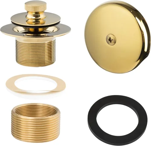 Artiwell Push & Lock - Juego de molduras para bañera con placa frontal de desbordamiento de un solo orificio, kit de conversión de bañera con barra
