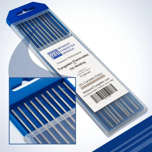 Miniatura 25 de Midwest Tungsten Service Electrodos de soldadura TIG de tungsteno paquete de 10 unidades (azul - 2% tungsteno lantanado (WL20/EWLa-2), 1/8 pulgadas