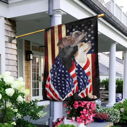 Miniatura 23 de FLAGWIX Banderas de perro patriota americano, bandera de perro labrador retriever de doble cara, decoración para el hogar, exterior, bandera