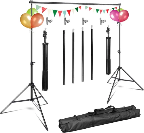 Miniatura 8 de iMounTEK - Soporte para Telón de Fondo para Estudio de Fotografía y Vídeo, 10 Pies de Ancho, Soporte Ajustable para Telón de Fondo, Kit de Soporte