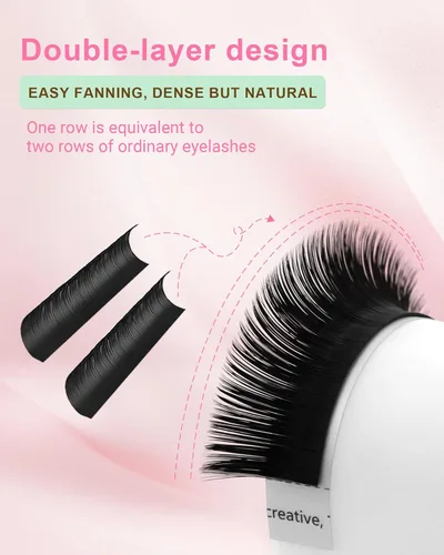 Miniatura 4 de NAGARAKU Easy Fan Extensiones de Pestañas Volumen Lash 0.07 Rizo D 8-15mm Bandeja Mixta Floración Rápida Visón Sintético en Racimo Para Ventilador