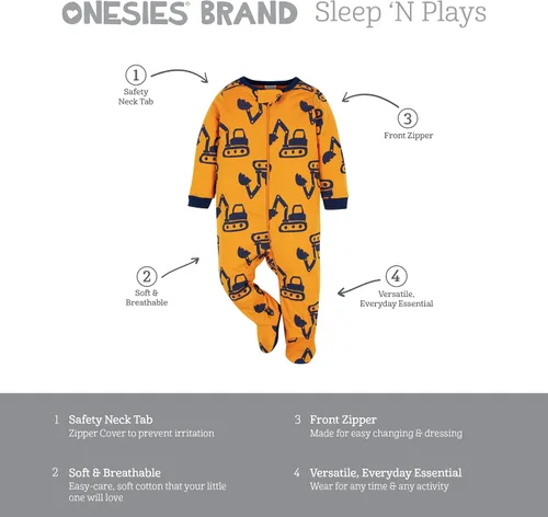Miniatura 6 de Onesies Brand baby-boys 4-pack Sleep 'N Play Footies
