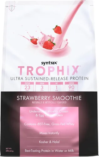 Miniatura 10 de Syntrax Nutrition Trophix, Mezcla de polvo de proteína de liberación ultra sostenida, pudín de plátano 2 libras.