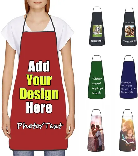Miniatura 45 de Delantal Personalizado, Diseña Tu Propio Delantal de Cocina para Cocinar, Sube Tus Fotos Favoritas Logo, Añade Cualquier Nombre o Texto