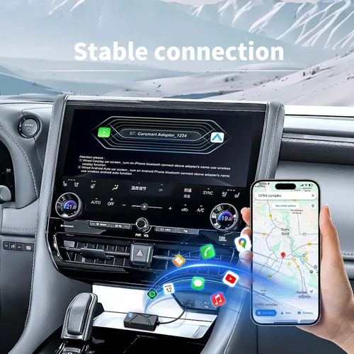 Miniatura 3 de Adaptador Carplay inalámbrico 2 en 1, convertidor con cable a adaptador inalámbrico para Apple iPhone y Android Auto, conexión automática Plug &