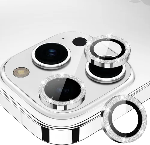 Miniatura 42 de Protector de Lente de Cámara Bling para iPhone 17 Pro / 17 Pro Max, Anillo de Metal con Diamante Individual con Dureza 9H, Protector de Pantalla