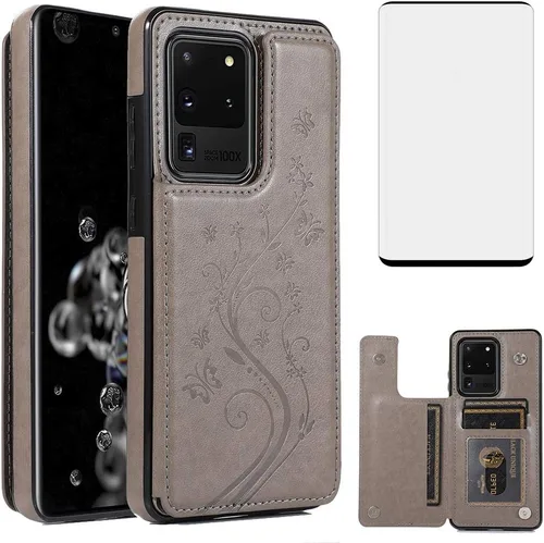 Miniatura 8 de Funda de teléfono para Samsung Galaxy S20 Plus Glaxay S20+ 5G con protector de pantalla de vidrio templado y tarjetero, funda de piel con tapa