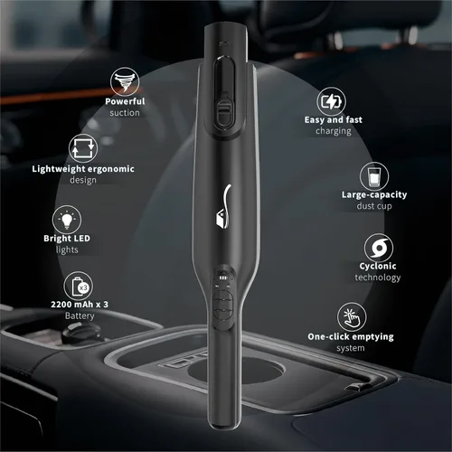 Miniatura 6 de Aspiradora de Mano Inalámbrica, Aspiradora de Mano Portátil y Ligera con Luz LED, Aspiradora de Mano Recargable con Vaciado de Un Toque, Potente