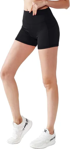 Miniatura 3 de CADMUS - Pantalones cortos deportivos de tiro alto para mujer, para yoga, acondicionamiento físico y correr, con bolsillos profundos