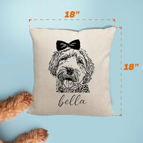 Miniatura 6 de Pattern Pop - Almohada personalizada con arco y garabatos - Funda de almohada - Almohada decorativa para perro - Funda de almohada cuadrada de 18 x