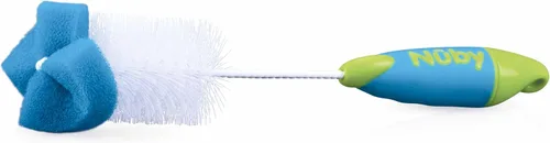 Miniatura 2 de Nuby, Biberón y cepillo para pezones con punta de esponja y base de gancho, los colores pueden variar
