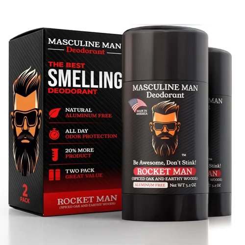Desodorante para hombres – Desodorante para hombre sin aluminio – Desodorantes naturales de tamaño de viaje – Protección contra el sudor para las