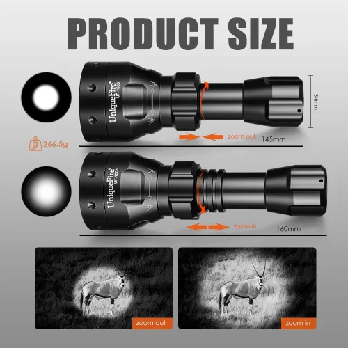Miniatura 3 de 1503 850nm - Linterna iluminadora IR para visión nocturna, lente de 50 mm, zoom, reflector infrarrojo con 3 modos, memoria, linterna IR para pesca