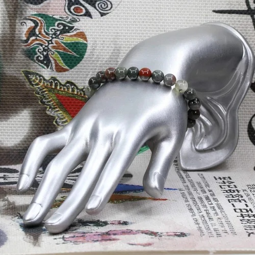 Miniatura 11 de Amandastone Pulsera elástica de cuentas redondas de 0.315 in con piedras preciosas naturales de 7 pulgadas