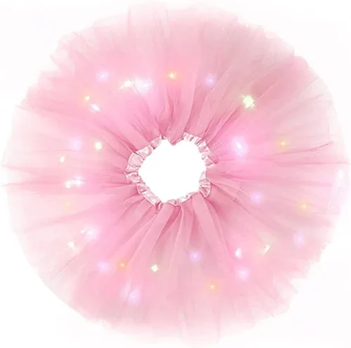 Miniatura 29 de Faldas de tutú LED para mujer, falda de tul con capas para baile de ballet, faldas iluminadas para disfraz de fiesta